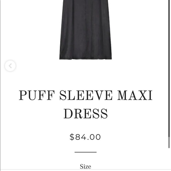 RutiHorn  MODEST Black Long Sleeve Maxi dress puff sleeve detail SATIN - Picture 1 of 2